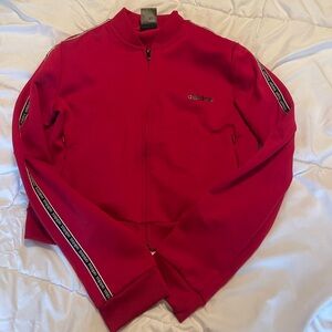 Lightly worn red adidas track jacket!
